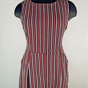 ROMEO +‎ JULIET COUTURE Jumpsuit Red White Black Pinstripe Romper Pockets Large